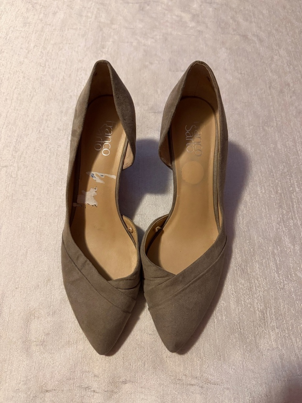 SARTO By Franco Sarto Taupe Suede Pointed D'Orsay Flats